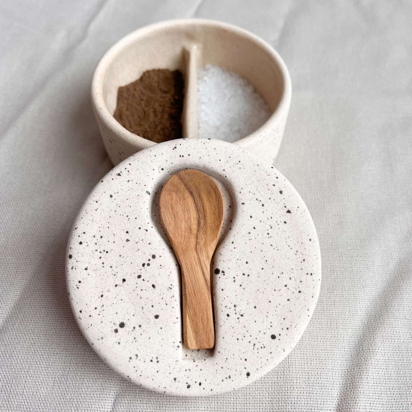 Keramiek peper en zout bakje deksel