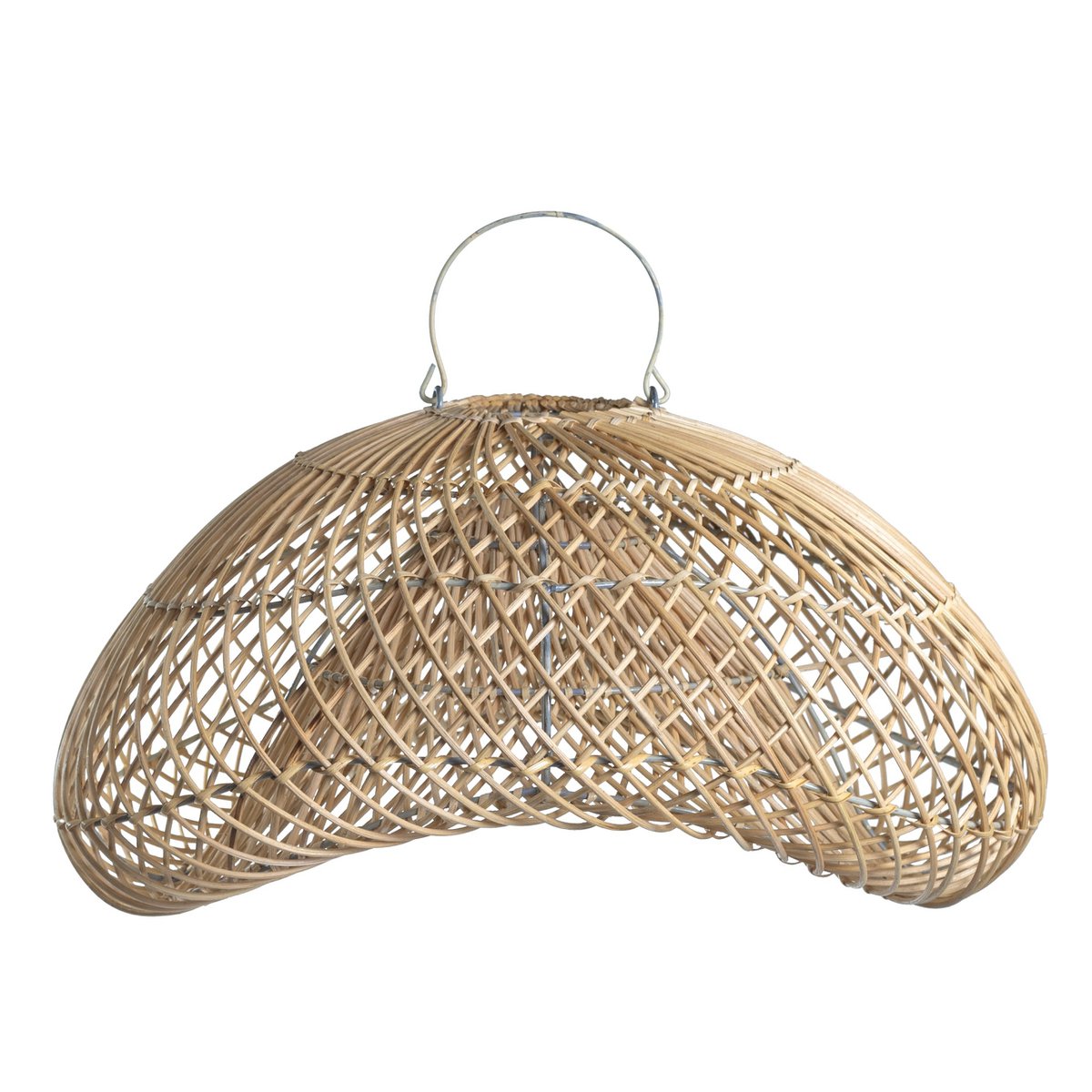 Lampenkap van rotan met haak voor het ophangen