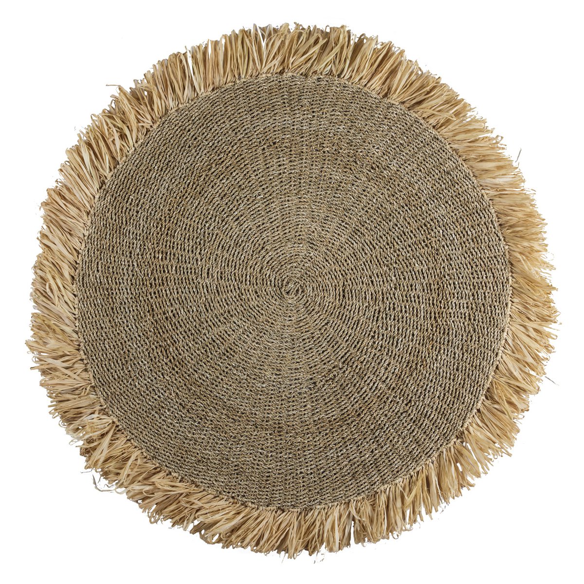 Vloerkleed van zeegras op een witte achtergrond